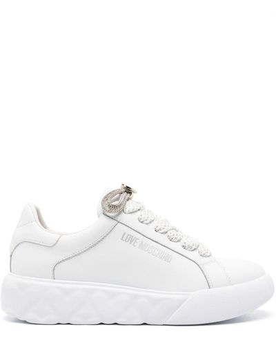 Love Moschino Leather Chunky Trainers - White