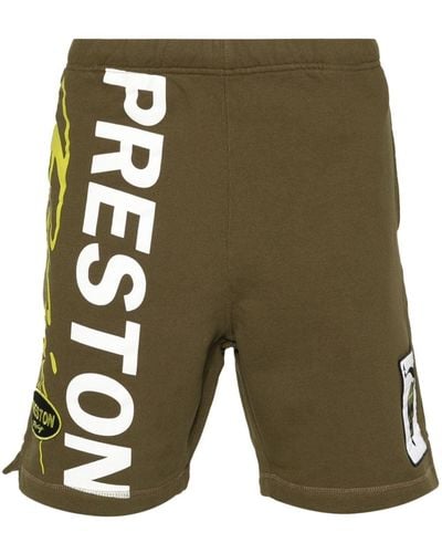 Heron Preston Logo-print Cotton Shorts - Green