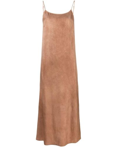 Uma Wang Low-back Sleeveless Slip Dress - Brown