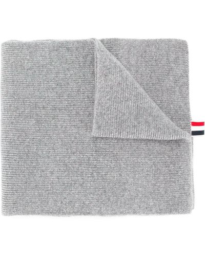 Thom Browne Ribbed Cashmere Scarf - Grijs