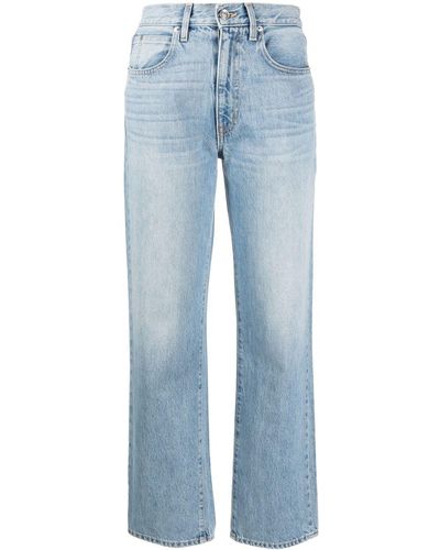 SLVRLAKE Denim Gerade High-Rise-Jeans - Blau