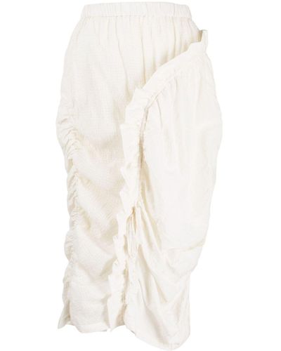 Renli Su Novella Ruched Midi Skirt - White