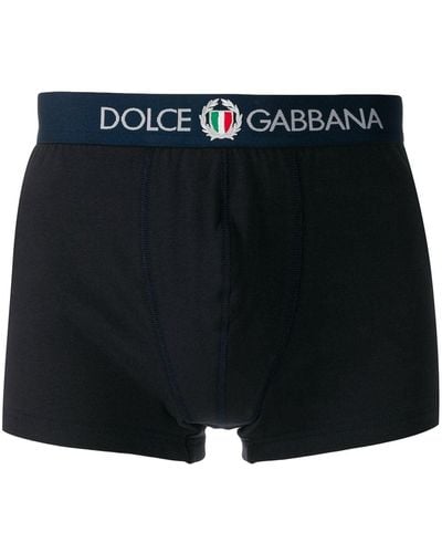 Dolce & Gabbana Boxer à taille à logo - Bleu