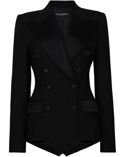 Dolce & Gabbana Double-breasted Playsuit Blazer - Black