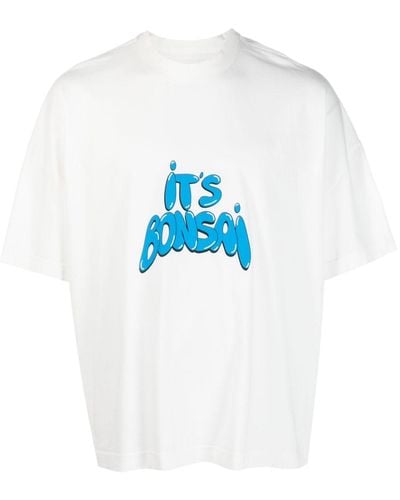 Bonsai T-shirt à logo imprimé - Bleu