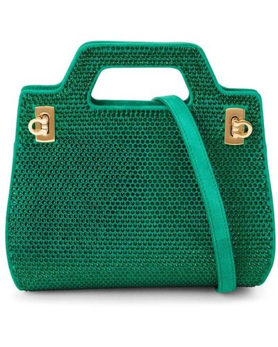 Ferragamo Crystal-embellished Mini Bag - Green