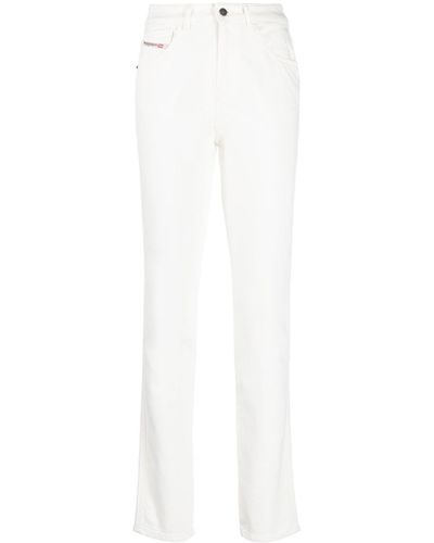DIESEL Logo-patch Straight-leg Jeans - White