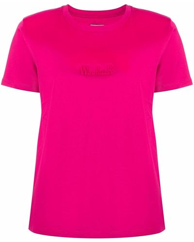 Woolrich T-shirt Met Logo-reliëf - Roze
