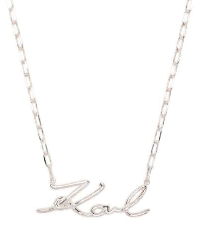 Karl Lagerfeld K/signature Chain-link Necklace - White