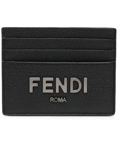 Fendi Embossed-logo Cardholder - Black