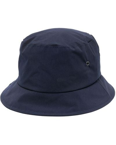 Mackintosh Pelting Logo-patch Bucket Hat - Blue