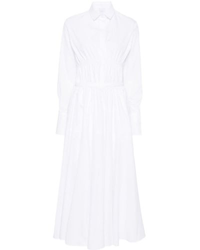 Patou Elasticated-waist Cotton Maxi Dress - White