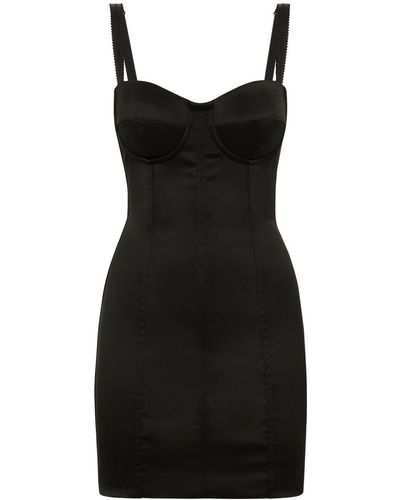 Dolce & Gabbana Satin Bustier Minidress - Black