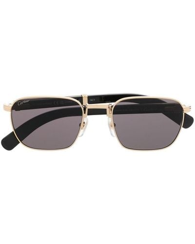 Cartier Square-frame Tinted Sunglasses - Metallic