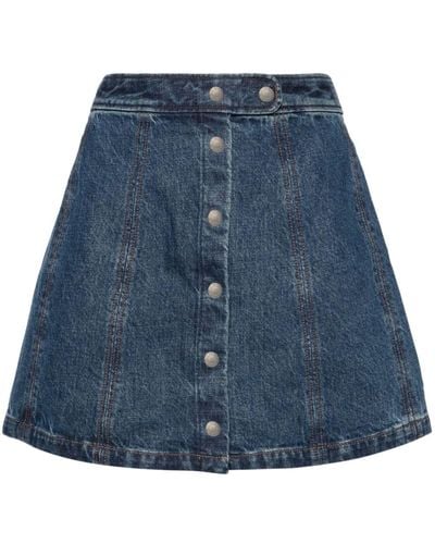 A.P.C. A-line Denim Miniskirt - Blue