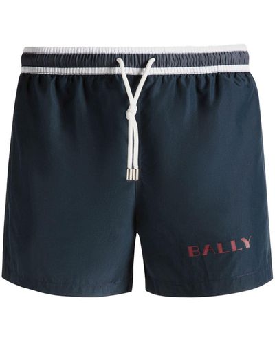 Bally Logo-print Recycled-polyester Swim Shorts - Blue