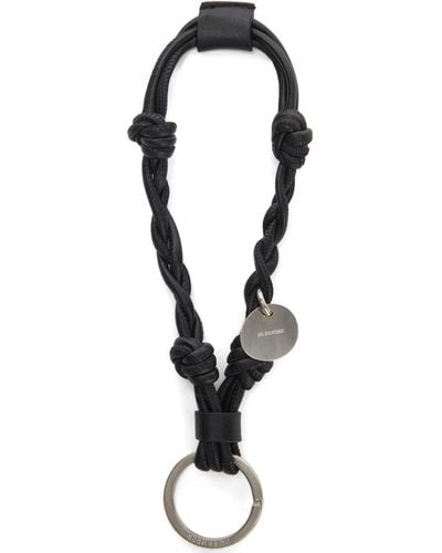 Jil Sander Knot-detail Leather Keyring - Black