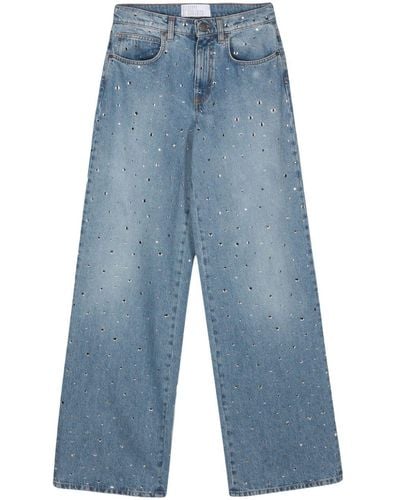 GIUSEPPE DI MORABITO Kristallverzierte Straight-Leg-Jeans - Blau