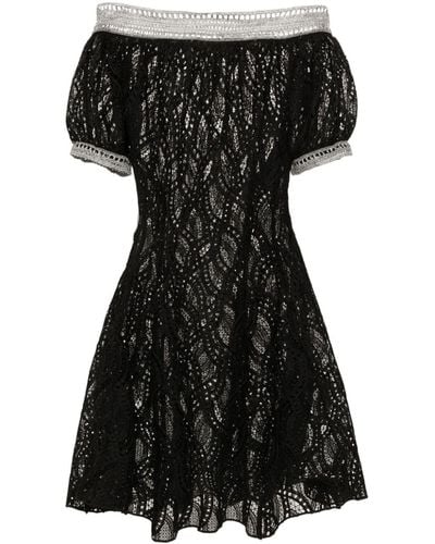 Ermanno Scervino Guipure-lace Mini Dress - Zwart