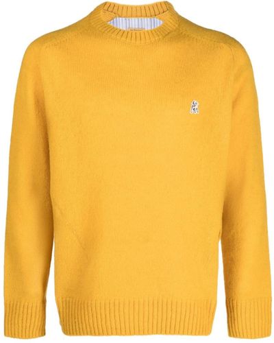 Undercover Logo-patch Wool Sweater - Yellow