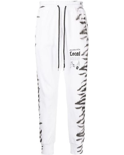 Mauna Kea Pantalones de chándal con tigre estampado - Blanco