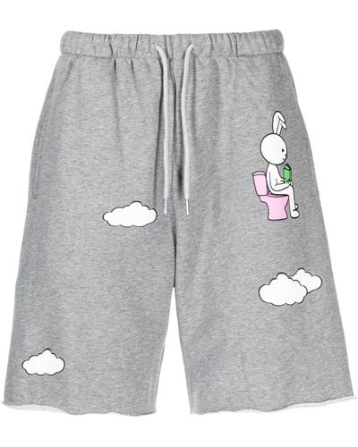 Natasha Zinko Bunny And Clouds jogging Shorts - Grey