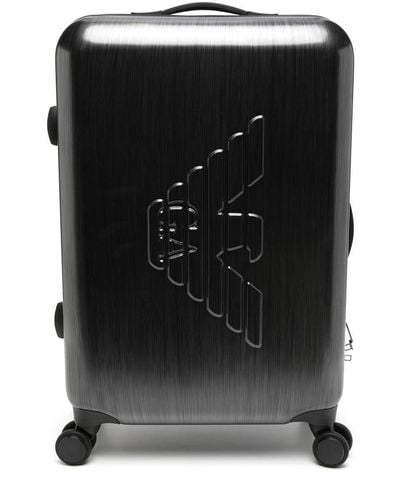 Emporio Armani ロゴ スーツケース - ブラック