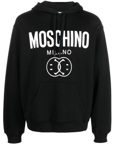 Moschino Logo-print Organic Cotton Sweatshirt - Black