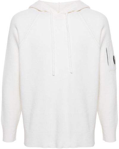 C.P. Company Knitted Hoodie - White