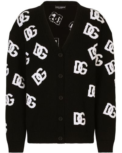 Dolce & Gabbana Cardigan con logo DG - Nero