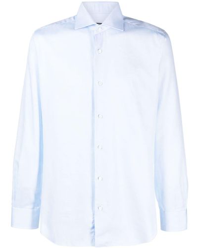 Barba Napoli Chemise en coton à manches longues - Blanc