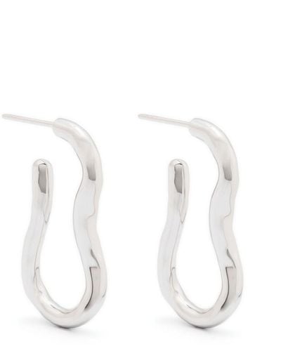 Missoma Molten Ovate Hoop Earrings - White