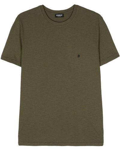 Dondup Logo-rubberised Cotton T-shirt - Green