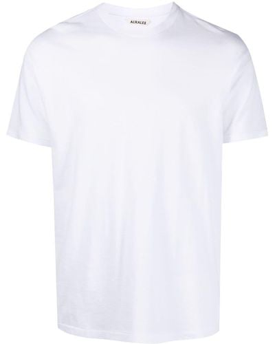 AURALEE T-shirt en coton à col rond - Blanc