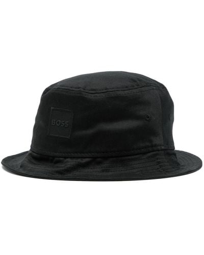 BOSS Logo-plaque Bucket Hat - Black