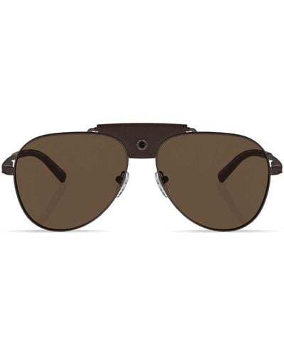 BVLGARI Pilot-frame Tinted-lenses Sunglasses - Brown
