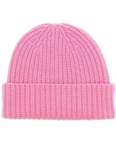 Pringle of Scotland Ribbed-knit Cashmere Beanie - Pink
