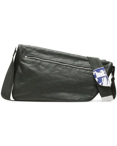Burberry Large Shield Leather Messenger Bag - Grey