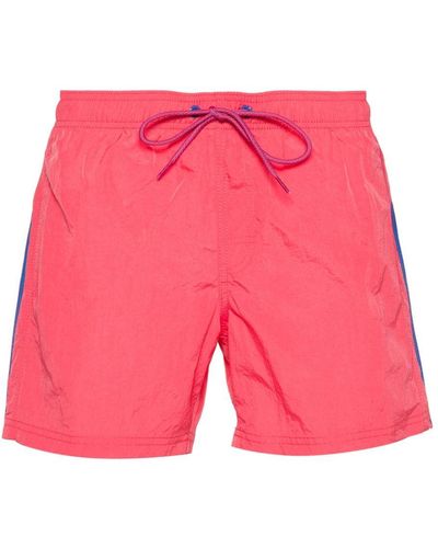 Sundek Stripe-detail Swim Shorts - Pink