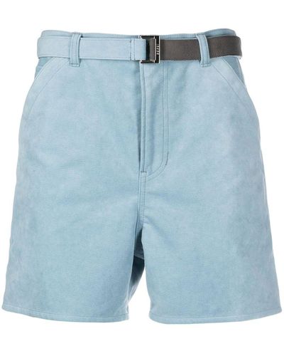 Sacai Shorts aus Faux-Wildleder - Blau
