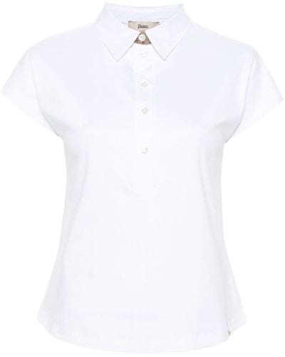 Herno Poloshirt mit Logo-Streifen - Weiß