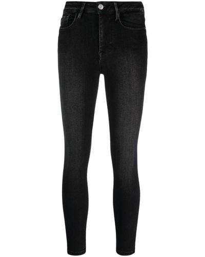 FRAME Le One Skinny-leg Cropped Jeans - Black