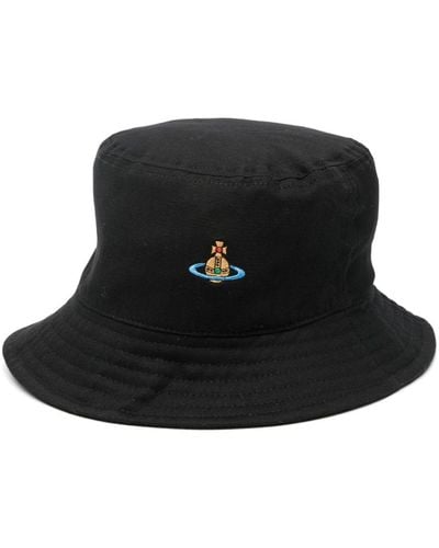 Vivienne Westwood Sombrero de pescador con bordado Orb - Negro