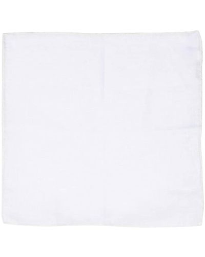 Eleventy Organic-linen Pocket Square - White