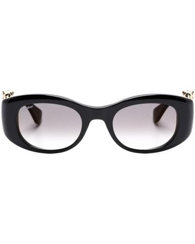 Cartier Panthère C Rectangle-frame Sunglasses - Black