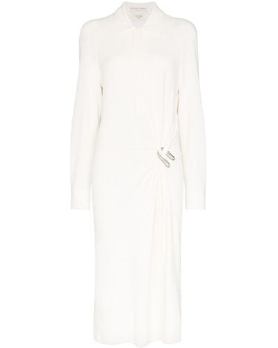 Bottega Veneta Draped Shirt Dress - White