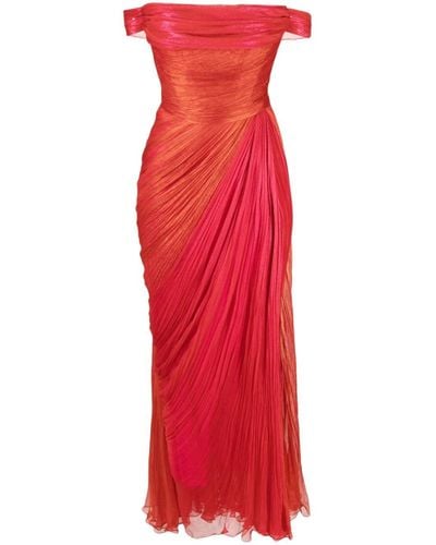 Maria Lucia Hohan Audrey Pleated Draped Dress - Red
