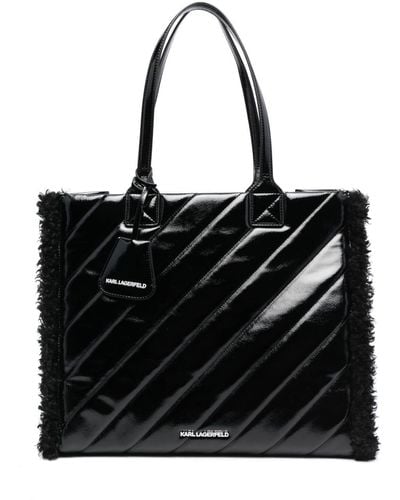 Karl Lagerfeld K/skuare Quilted Tote Bag - Black