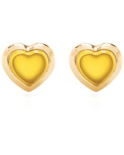 Missoma Jelly Heart-cut Gemstone Earrings - Yellow