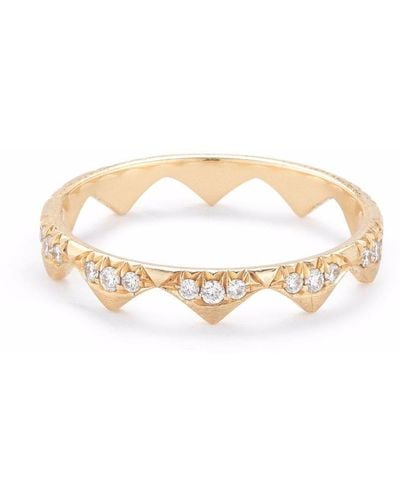 Jade Trau Anello a fascia in oro 18kt con diamanti - Metallizzato